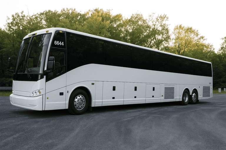 exterior of Charter Bus Rental Pasco coach bus
